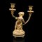 French Victorian Cherubic Candleholders Gilt and Onyx, Set of 2, Image 5