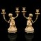 French Victorian Cherubic Candleholders Gilt and Onyx, Set of 2 2