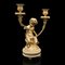 French Victorian Cherubic Candleholders Gilt and Onyx, Set of 2, Image 7