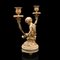 French Victorian Cherubic Candleholders Gilt and Onyx, Set of 2 8