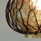 Lámpara colgante Mid-Century de vidrio ahumado con marco de metal, años 60, Imagen 2