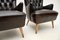 Vintage Italian Leather Wing Back Armchairs, 1960s, Set of 2, Image 8