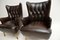 Vintage Italian Leather Wing Back Armchairs, 1960s, Set of 2, Image 7