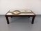 Vintage Coffee Table in Dark Wood and Ceramic of Vallauris by Jean Dasti, 1970s 1