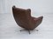 Danish Swivel Chair with Footstool in Leather, 1970s, Set of 2, Image 18