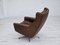 Chaise Pivotante avec Repose-Pieds en Cuir, Danemark, 1970s, Set de 2 21