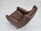 Danish Swivel Chair with Footstool in Leather, 1970s, Set of 2, Image 9