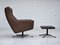 Danish Swivel Chair with Footstool in Leather, 1970s, Set of 2 20