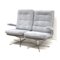 Vintage 2-Seater Sofa with Gray Suede Upholstery, 1970s, Image 1