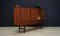 Credenza alta vintage in teak con maniglie nere, Danimarca, anni '70, Immagine 8