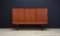 Credenza alta vintage in teak con maniglie nere, Danimarca, anni '70, Immagine 1