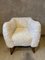 Weißer Vintage Stoff Sessel 1