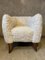 Vintage White Fabric Armchair, Image 7