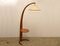 Lampadaire Arc Mid-Century en Bois, 1950s 4