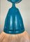 Industrial Bauhaus Factory Pendant Lamp in Blue Holophane Glass, 1920s 3