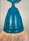 Lámpara colgante de fábrica Bauhaus industrial en azul y vidrio Holófano, años 20, Imagen 3