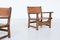 Spanish Lounge Chairs in Oak and Saddle Leather, 1960s, Set of 2, Image 12