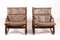 Mid-Century Bentwood and Leather Lounge Chairs, 1960s, Set of 2 5