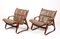 Mid-Century Bentwood and Leather Lounge Chairs, 1960s, Set of 2 1