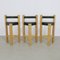 Postmodern Bar Stools in Leather, 1990s, Set of 3 1