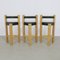 Postmoderne Barhocker aus Leder, 1990er, 3er Set 1