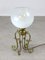 Italienische Mid-Century Tischlampe aus Messing & Glas 1