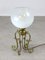 Mid-Century Italian Brass and Glass Table Lamp, Image 1