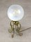 Italienische Mid-Century Tischlampe aus Messing & Glas 3