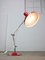 Lámpara de mesa italiana vintage roja, años 70, Imagen 5