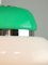 Lámpara de techo italiana era espacial en verde de vidrio acrílico blanco y verde y cromo, años 70, Imagen 8