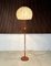 Large Height Adjustable Teak Floor Lamp with Brass Details & Woolen Lampshade from Temde Leuchten, 1960s 4