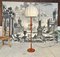 Large Height Adjustable Teak Floor Lamp with Brass Details & Woolen Lampshade from Temde Leuchten, 1960s 1