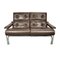 Braunes Mid-Century Modell Alpha Sofa aus Leder & Chromstahl von Tim Bates für Pieff & Co. 1