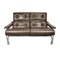 Mid-Century Alpha Sofa in Brown Leather and Chrome Steel by Tim Bates for Pieff & Co. 1