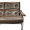 Mid-Century Alpha Sofa in Brown Leather and Chrome Steel by Tim Bates for Pieff & Co. 2