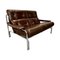 Mid-Century Alpha Sofa in Brown Leather and Chrome Steel by Tim Bates for Pieff & Co., Image 8