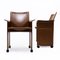 Italian Korium Armchairs in Brown Leather by Tito Agnoli for Matteo Grassi, 1980s, Set of 2, Image 2