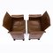 Italian Korium Armchairs in Brown Leather by Tito Agnoli for Matteo Grassi, 1980s, Set of 2 4