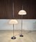 German Height Adjustable Mushroom Floor Lamps with Chromed Tulip Bases, 1960s, Set of 2 3
