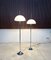 German Height Adjustable Mushroom Floor Lamps with Chromed Tulip Bases, 1960s, Set of 2 1