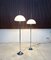 German Height Adjustable Mushroom Floor Lamps with Chromed Tulip Bases, 1960s, Set of 2, Image 1