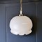 Minimalist Milk Glass Hanging Lamp, 1980s 1