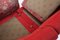 Sofá modular Roche Bobois de tapicería roja y estampada, años 80. Juego de 6, Imagen 23