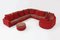 Modular Sofa in Red and Patterned Upholstery from Roche Bobois, 1980s, Set of 6, Image 1