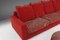 Sofá modular Roche Bobois de tapicería roja y estampada, años 80. Juego de 6, Imagen 16