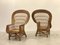 Fauteuils en Osier et Bambou, 1970s, Set de 4 8