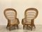 Wicker and Bamboo Armchairs, 1970s, Set of 4 4