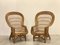 Wicker and Bamboo Armchairs, 1970s, Set of 4, Image 4