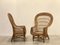 Wicker and Bamboo Armchairs, 1970s, Set of 4 5