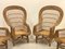 Wicker and Bamboo Armchairs, 1970s, Set of 4 2